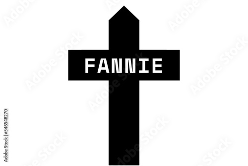 Fannie: Illustration eines schwarzen Kreuzes mit dem Vornamen Fannie photo