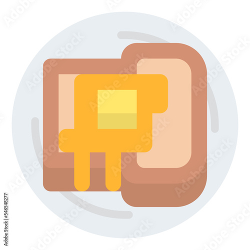 toast bread butter breakfast icon
