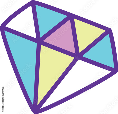 Color diamong icon. Magic gem. Jewel sign photo