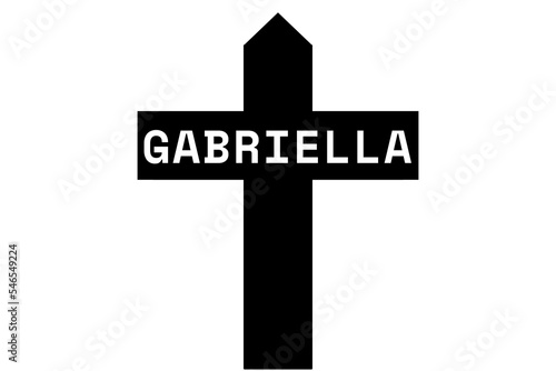 Gabriella: Illustration eines schwarzen Kreuzes mit dem Vornamen Gabriella photo