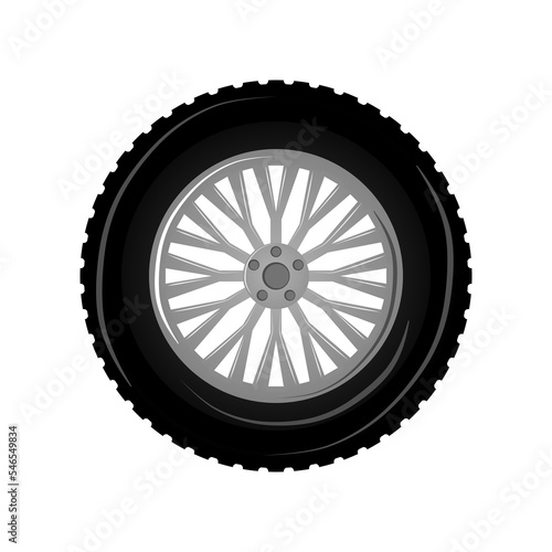 Car wheel icon from the side