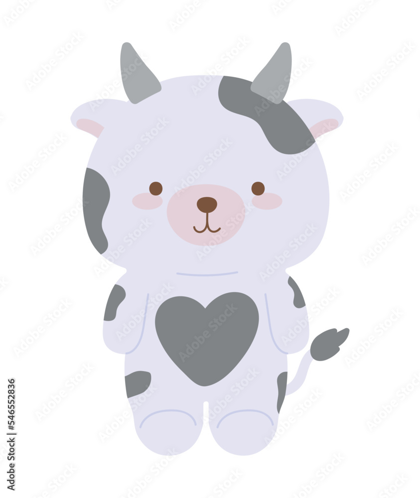Fototapeta premium cow kawaii animal