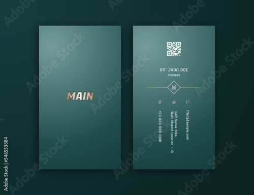 Eelegant Sylish and Premium Vertical Business Card Template With Debossed Text Effect photo