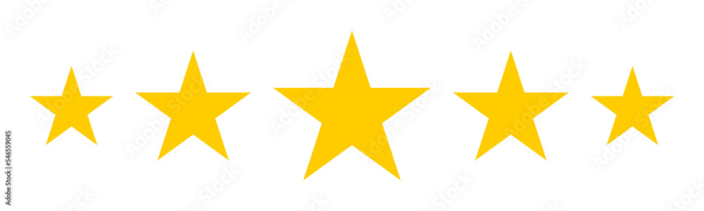 Five stars yellow flat icon transparent for apps and websites Five stars yellow flat icon transparent for apps and websites