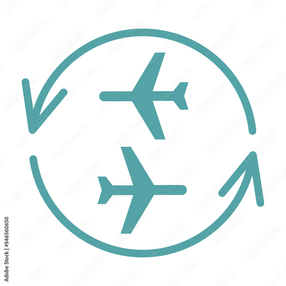 Connecting flights symbol icon 