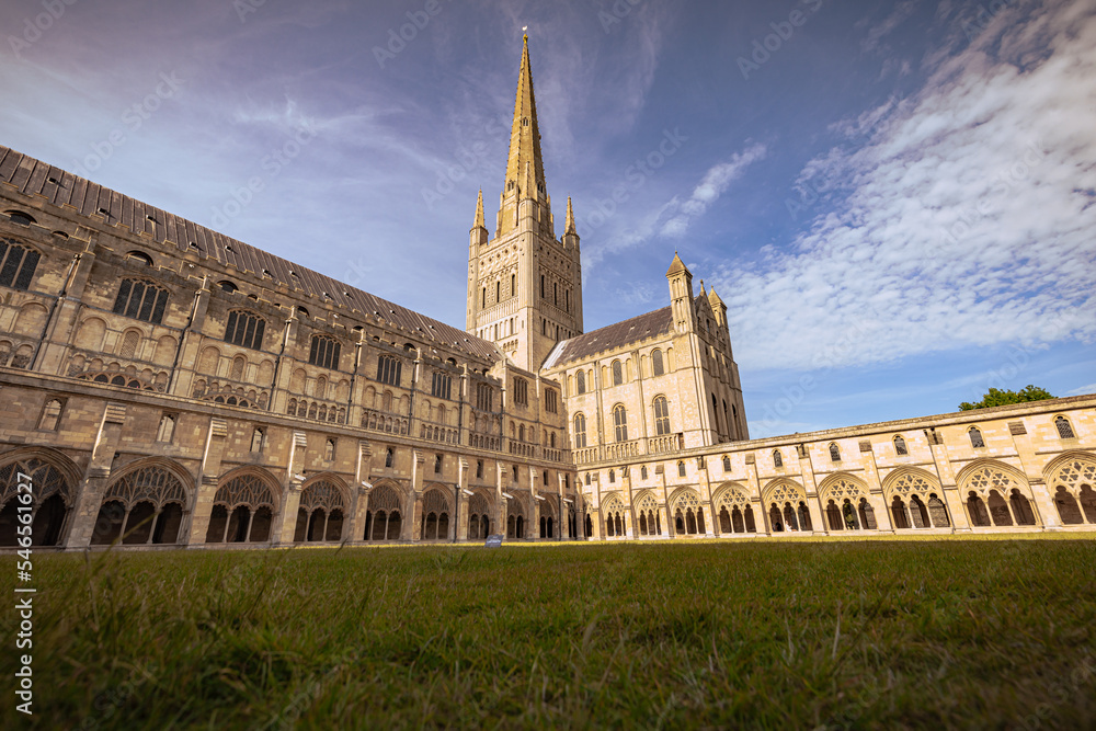 Norwich - May 22 2022: Cathedral of Norwich in Norfolk, England.