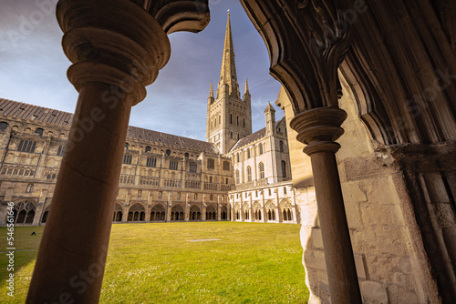 Norwich - May 22 2022: Cathedral of Norwich in Norfolk, England.