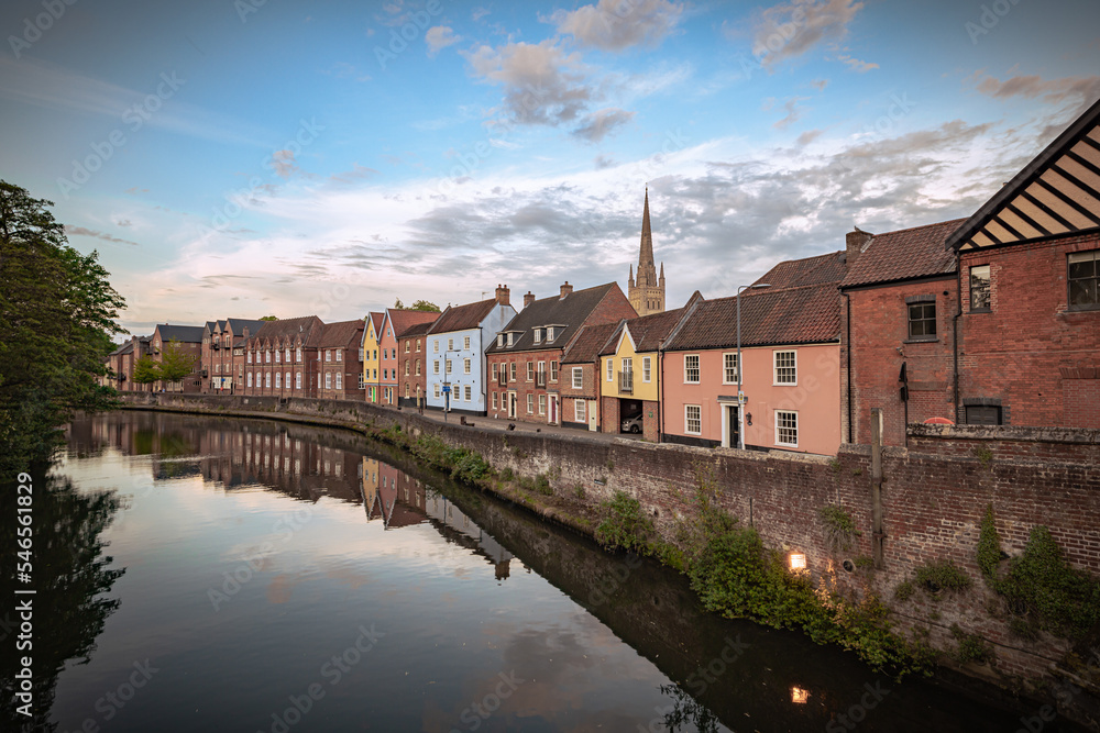 Norwich - May 22 2022: Old Town of Norwich in Norfolk, England. Norwich - May 22 2022: Old Town of Norwich in Norfolk, England.
