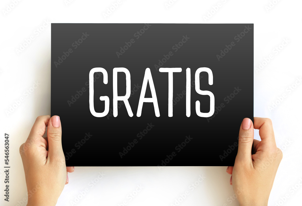 Gratis - without charge or payment, text concept on card Gratis - without charge or payment, text concept on card