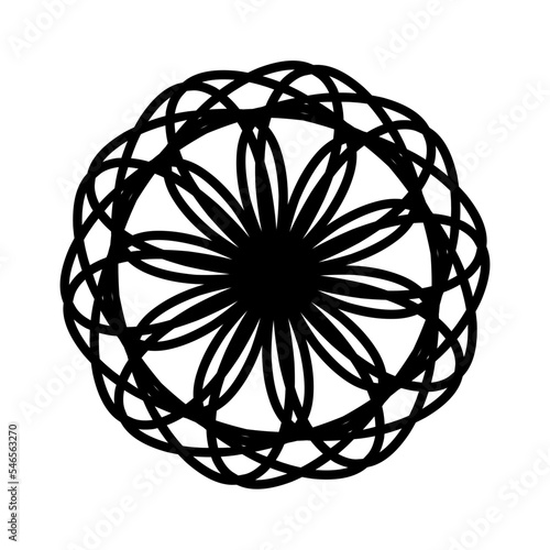 Openwork dial with arrows on white background. Templates for laser cutting, wood carving, paper cutting and printing. Vector illustration.