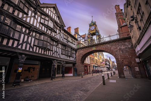 Chester - May 25 2022: Medieval town of Chester, England.