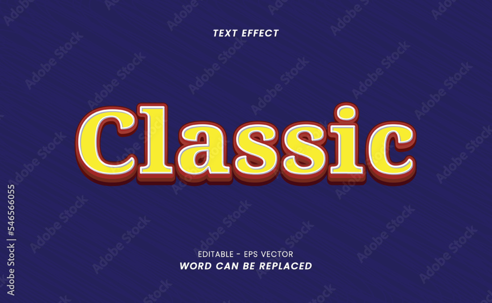 Text Effect Editable Classic Design Style Font