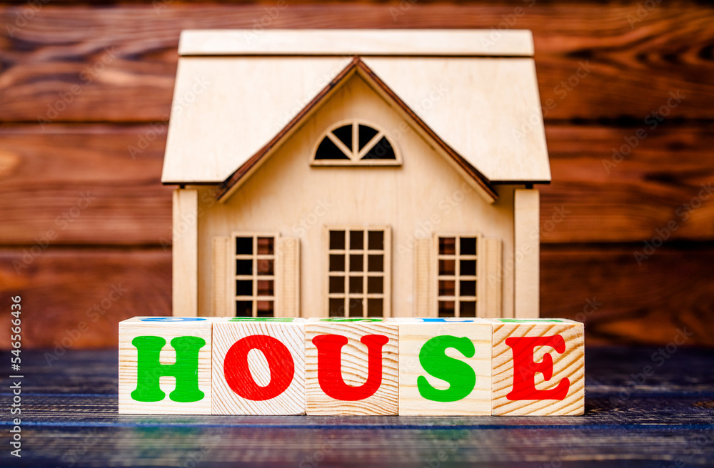 Wooden home and text on the cubes house
Wooden home and text on the cubes house