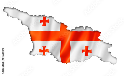 Fotografie Georgian flag map