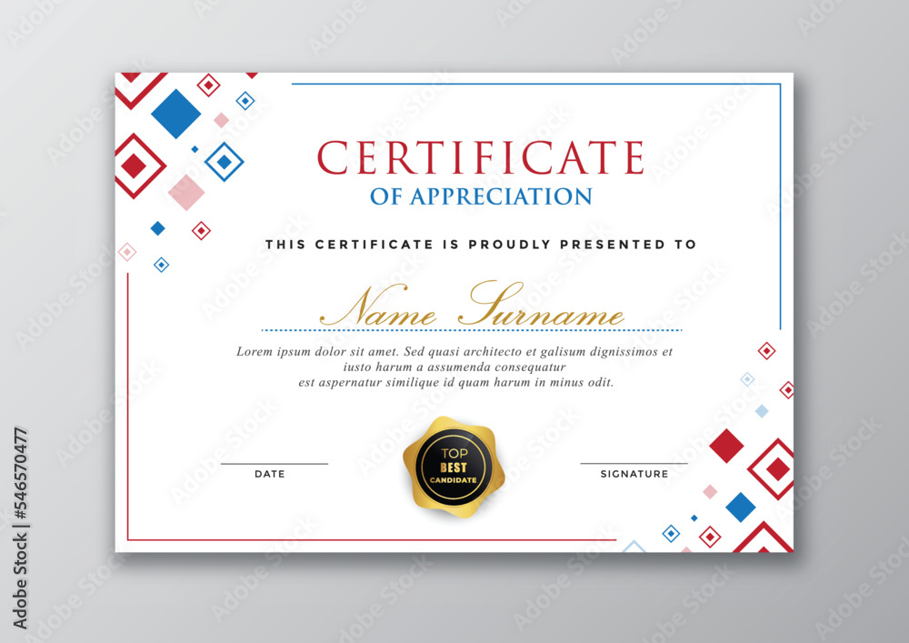 Naklejka premium Modern business certificate template