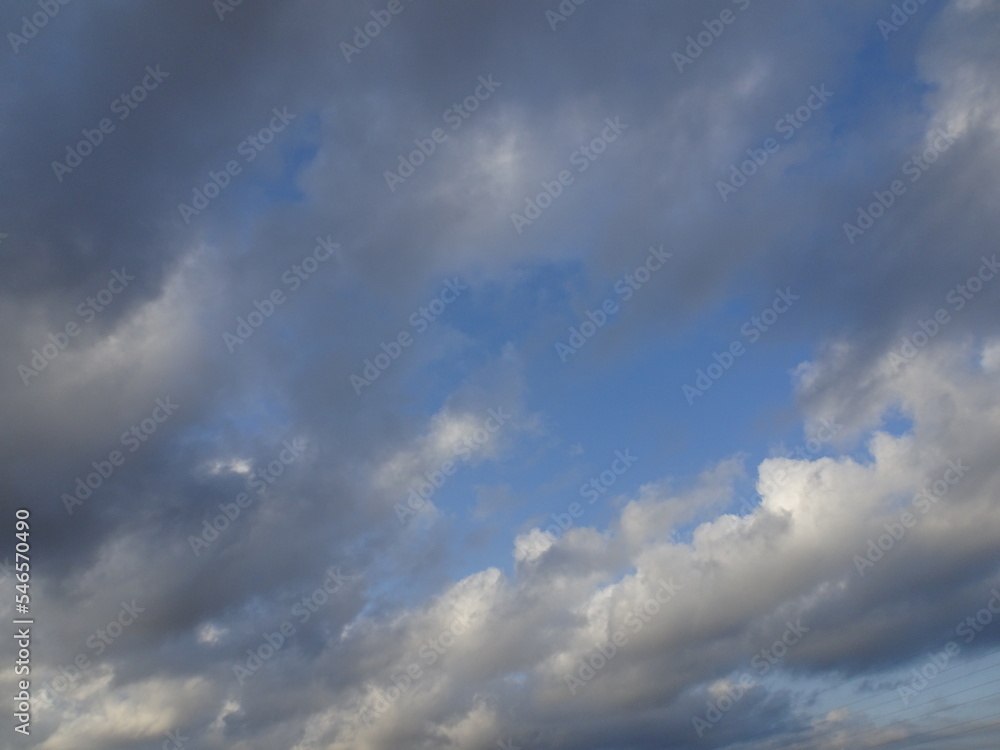 Blue Cloudy Sky Landscape Background