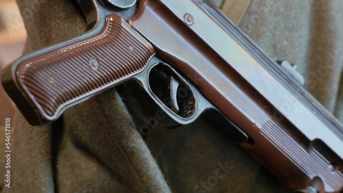 Closeup shot of a firearm gun trigger of WII Second World War photo