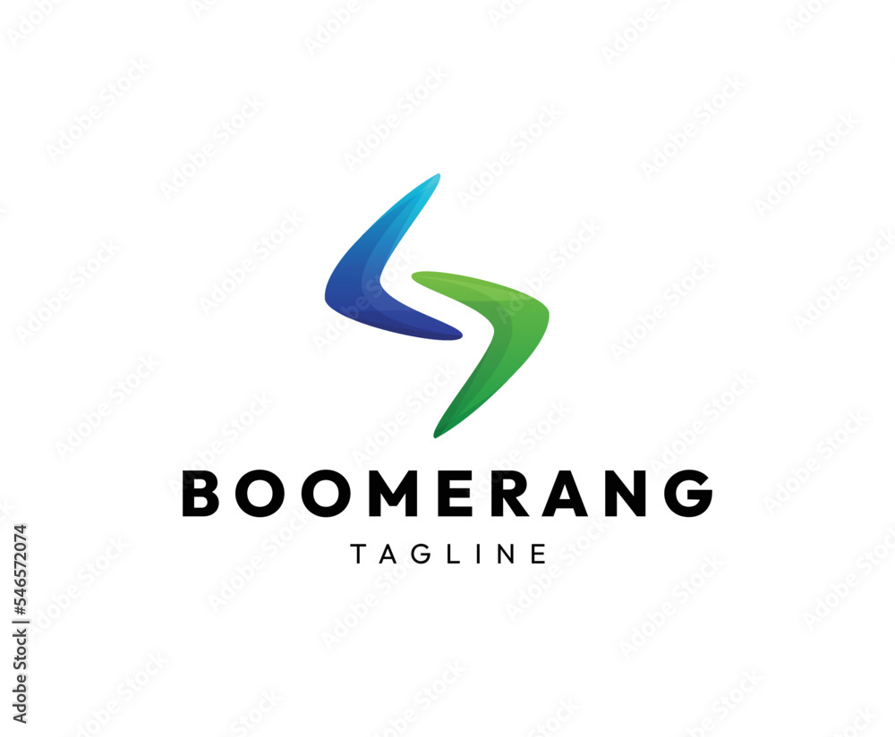 Boomerang Shape Business Logo Design Template Boomerang Shape Business Logo Design Template