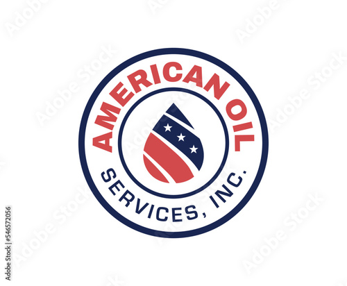 American Oil Logo Badge Design Template
