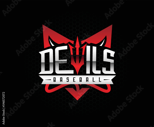 Black Devil Sport Team Logo Design Template