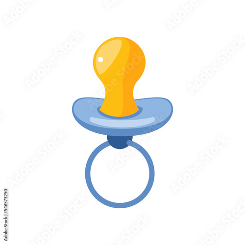 Baby pacifier flat vector illustration. Accessory or equipment for moms, pacifier. Baby care, motherhood concept