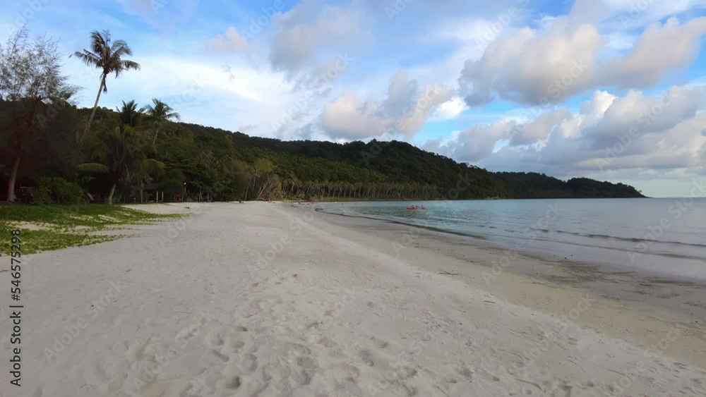 30,Apr,2021,Trat, Thailand.Tourists swim in the sea in the evening at Bang Bao Bay, Koh Kood, Trat, Thailand. 30,Apr,2021,Trat, Thailand.Tourists swim in the sea in the evening at Bang Bao Bay, Koh Kood, Trat, Thailand.