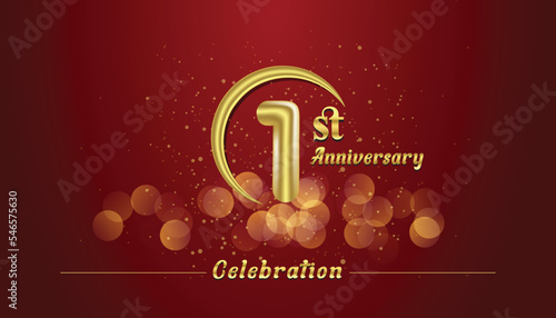 1st anniversary celebration vector illustration