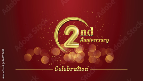 2nd anniversary celebration vector illustration