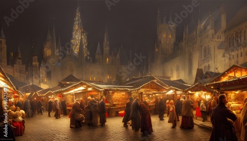 wonderful old christmas market at night © Markus