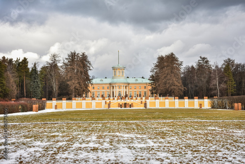 Moscow / Russia - February 24, 2020: palace in Arkhangelskoye Estate photo