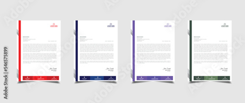 Creative and professional corporate company business letterhead template design with color variation bundle 