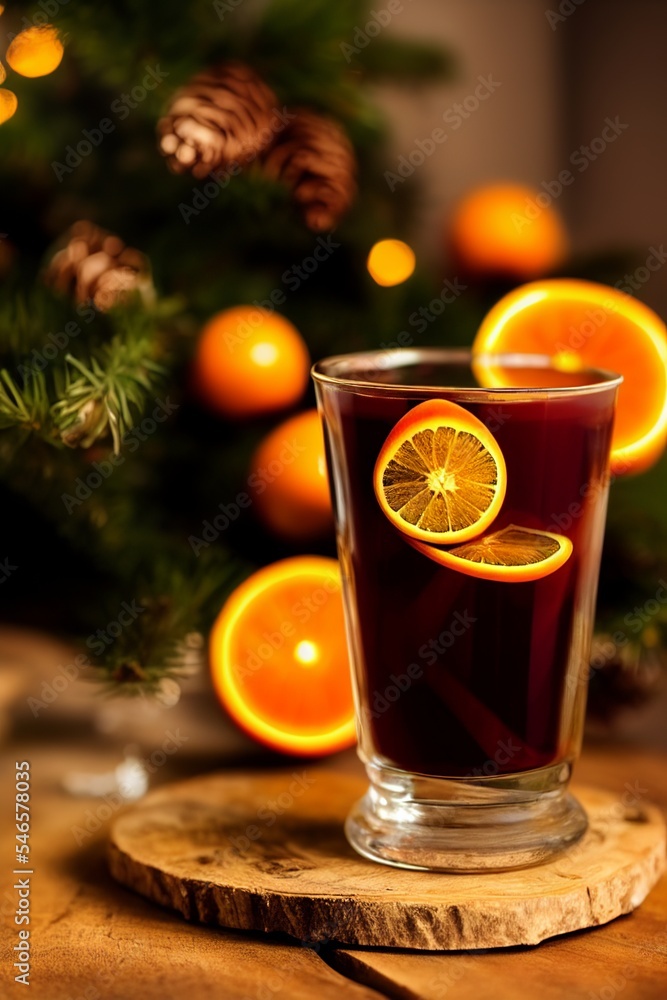 AI-generated Image Of A Mulled Wine Christmas Drink With Spices AI-generated Image Of A Mulled Wine Christmas Drink With Spices