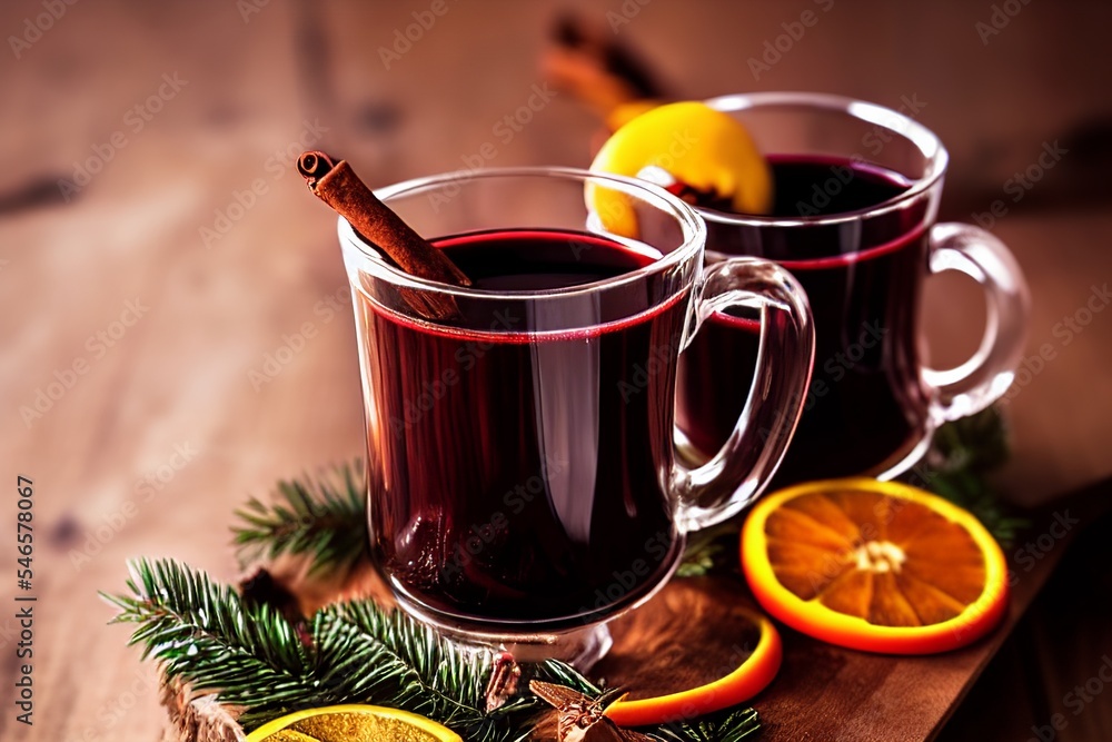 AI-generated Image Of A Mulled Wine Christmas Drink With Spices AI-generated Image Of A Mulled Wine Christmas Drink With Spices