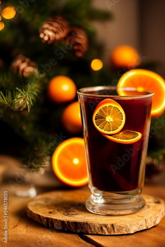 AI-generated Image Of A Mulled Wine Christmas Drink With Spices