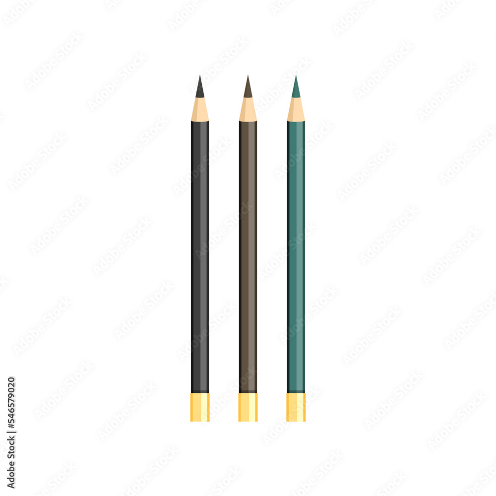 Eye pencils cartoon illustration. Different brow or eye pencils. Skin care, beauty concept Eye pencils cartoon illustration. Different brow or eye pencils. Skin care, beauty concept