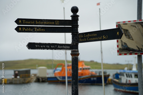 Photos Wegweiser in Lerwick auf den Shetland Inseln