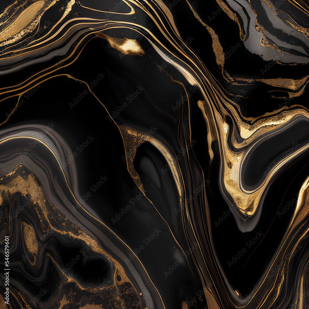 Marbled gold and black background texture - obrazy, fototapety, plakaty 