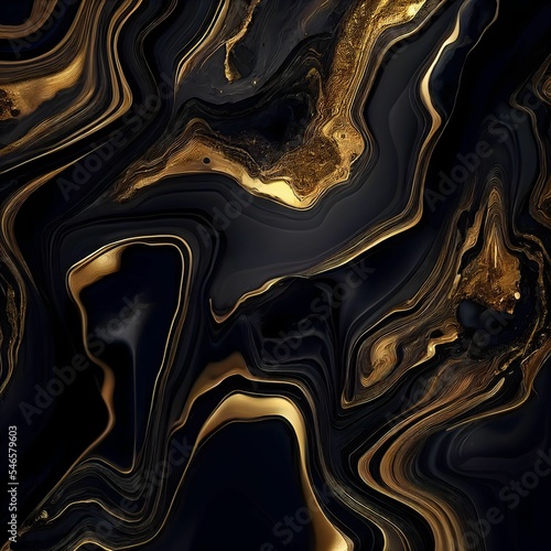 Papier peint Marbled gold and black background texture