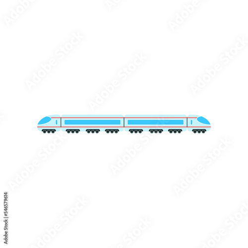 Suburban toy train with long windows illustration. Kids locomotive, suburban train. Entertainment, recreation, childhood, transportation, vehicle concept