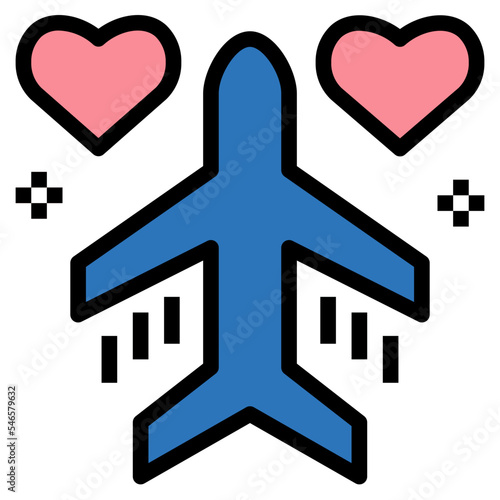 honeymoon filled outline icon style