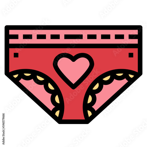 panties filled outline icon style