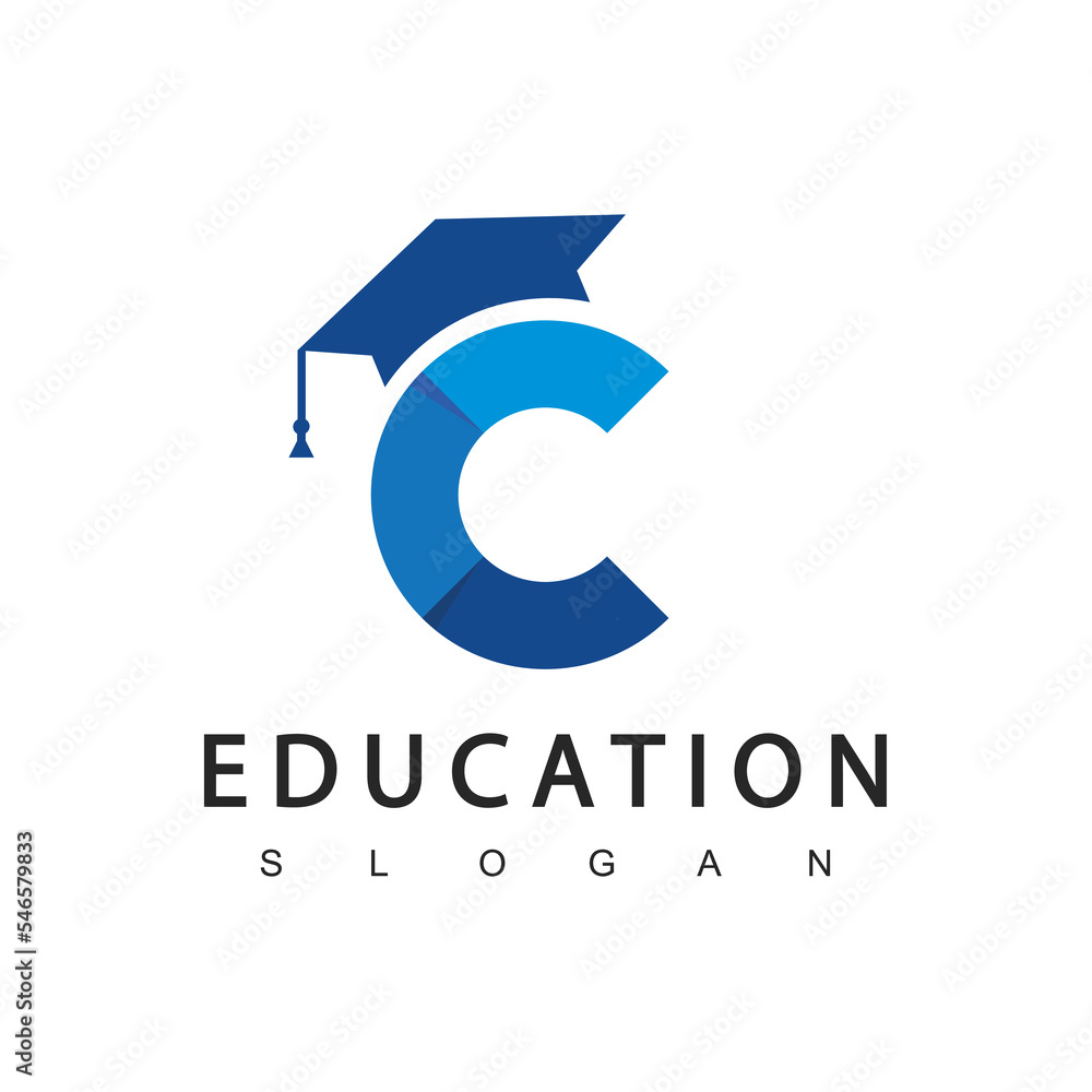 Education Logo Design Template, Creative And Clever Concept Using Letter C Symbol Education Logo Design Template, Creative And Clever Concept Using Letter C Symbol