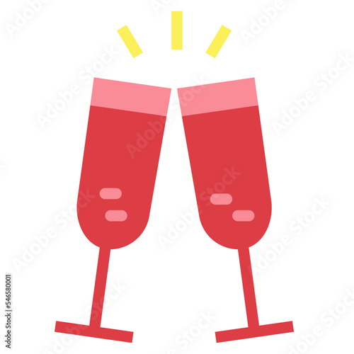 cheers flat icon style