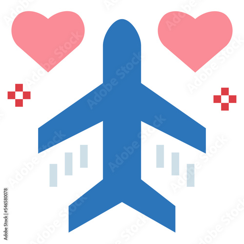 honeymoon flat icon style