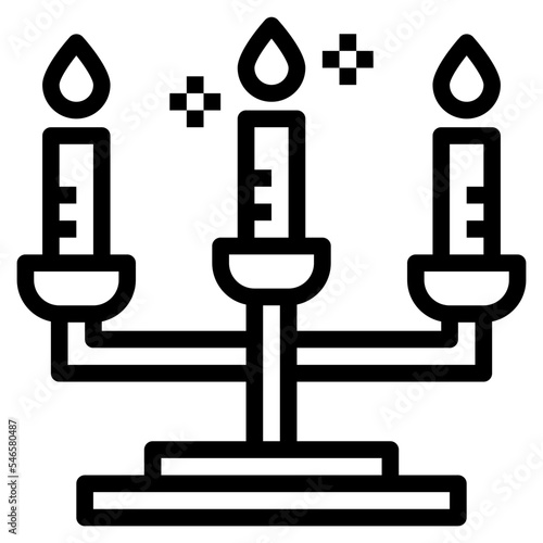candelabra line icon style