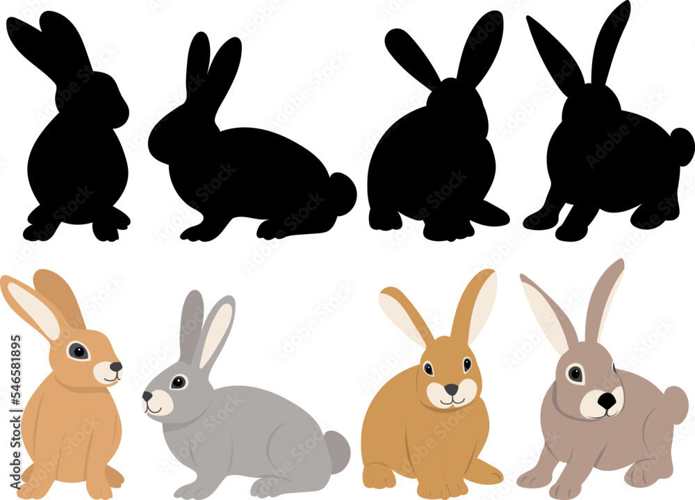 silhouette rabbits design vector isolated silhouette rabbits design vector isolated