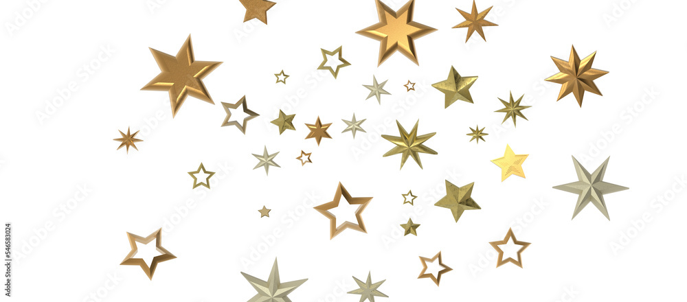 Banner with golden decoration. Festive border with falling glitter dust and stars. Banner with golden decoration. Festive border with falling glitter dust and stars.
