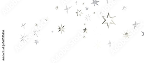 golden openwork shiny snowflakes  star  3D rendering.