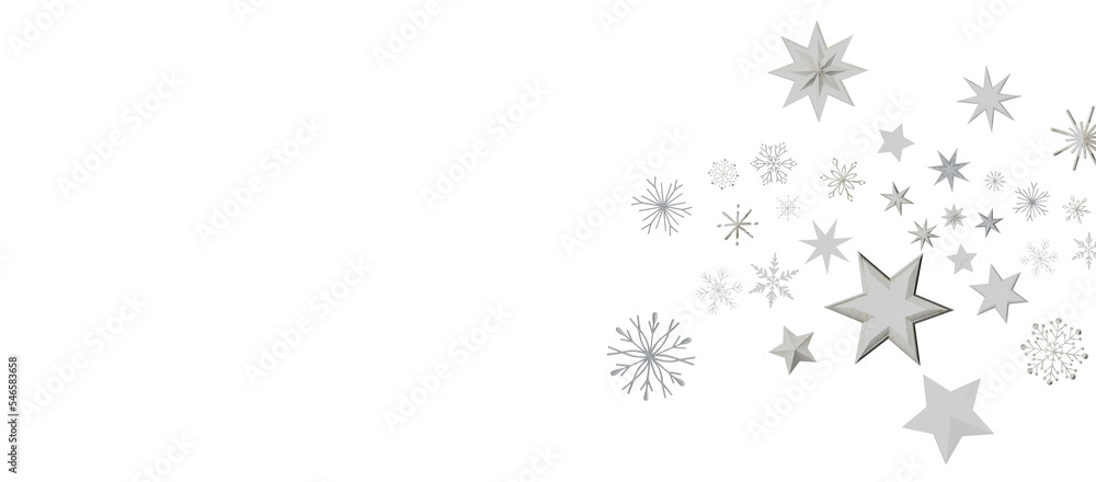 Christmas background design of snowflake and snow falling in the winter 3d illustration Christmas background design of snowflake and snow falling in the winter 3d illustration