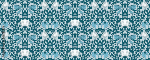 Floral vintage seamless pattern for retro wallpapers. Enchanted Vintage Flowe...